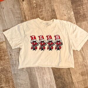 Women’s med comfort colors Texas Tech Red Raiders "Flag Squad" crop tee